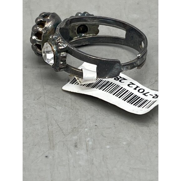 Mariana ring crystal handmade black clear one size R-7012 280/1 circle READ NEW - Picture 3 of 5